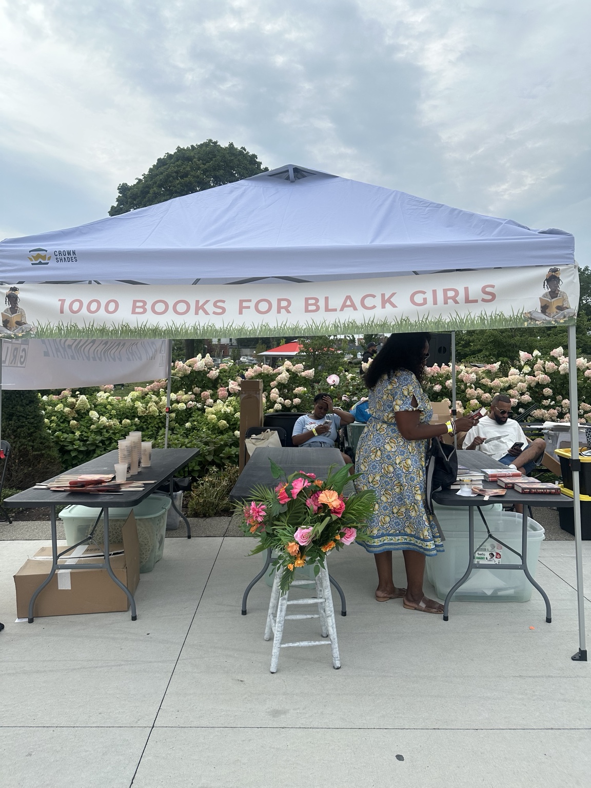 A community booth for 1000 Books for Black Girls